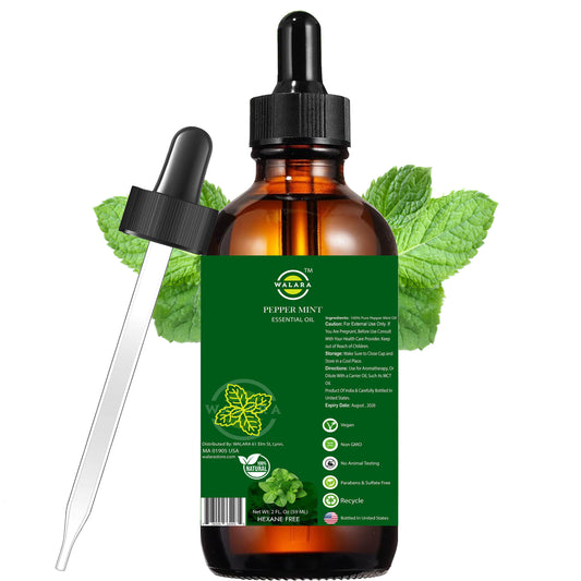 Peppermint Essential Oil - 2 fl oz | Natural Peppermint Oil for Diffuser, Skin Care, Hair, Scalp, and Body Massage