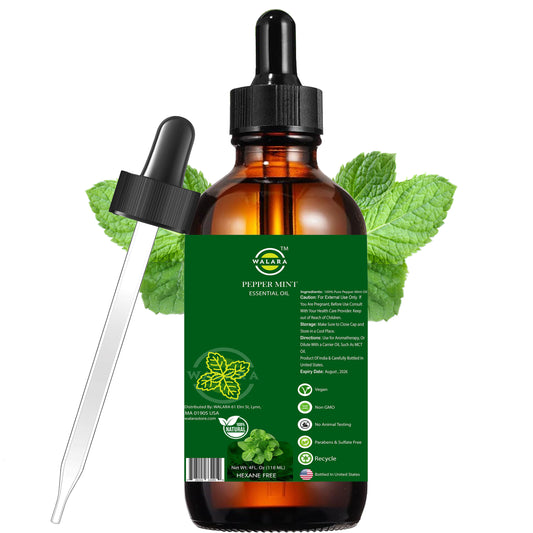 Peppermint Essential Oil - 4 fl oz | Natural Peppermint Oil for Diffuser, Skin Care, Hair, Scalp, and Body Massage